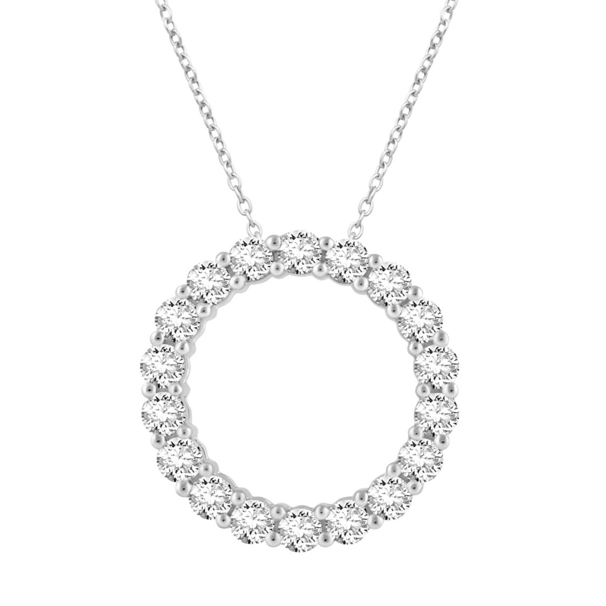 Lab Created 2 ct. t.w. Lab Grown Diamond Circle Outline Pendant in 14K Gold