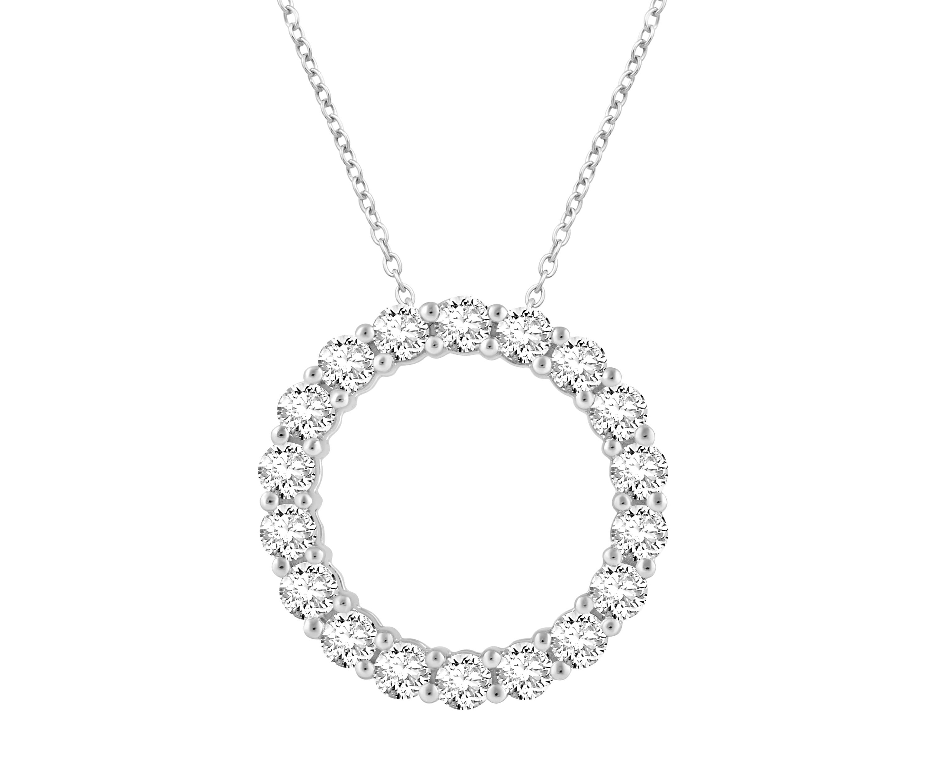 Lab Created 2 ct. t.w. Lab Grown Diamond Circle Outline Pendant in 14K Gold