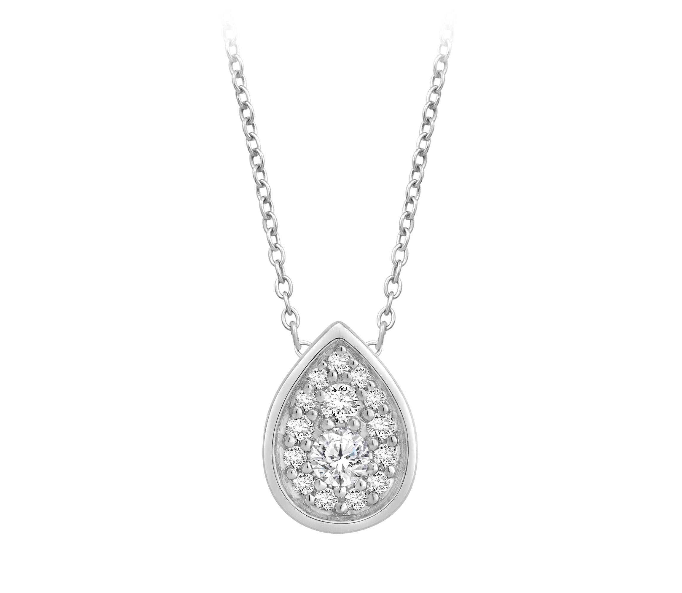 Lab Created 1/4 ct. t.w. Lab Grown Diamond Pear-Shaped Mulit-Stone Pendant in 14K Gold