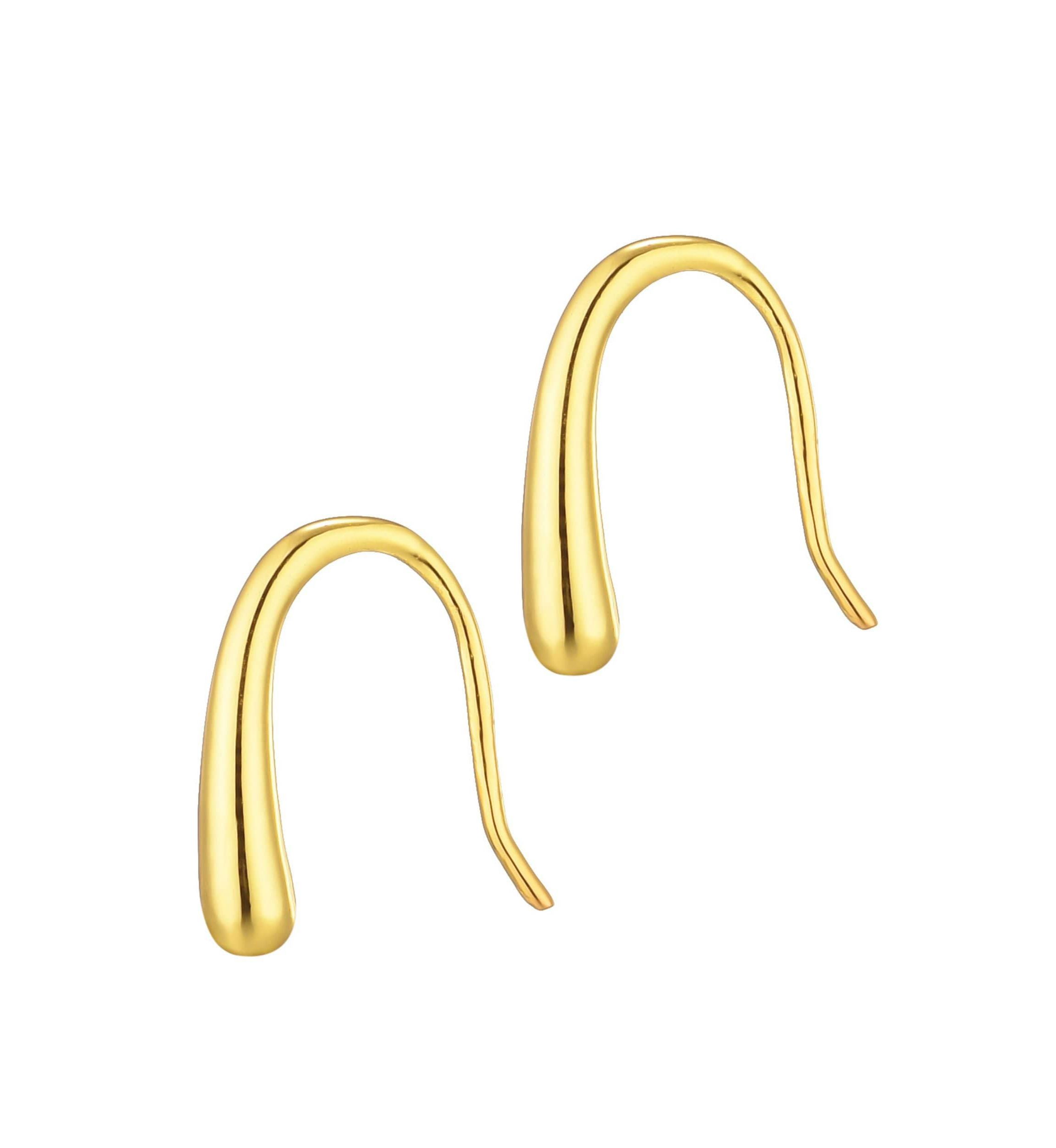 14k Gold Vermeil .925 Sterling Silver Teardrop Wire Earrings
