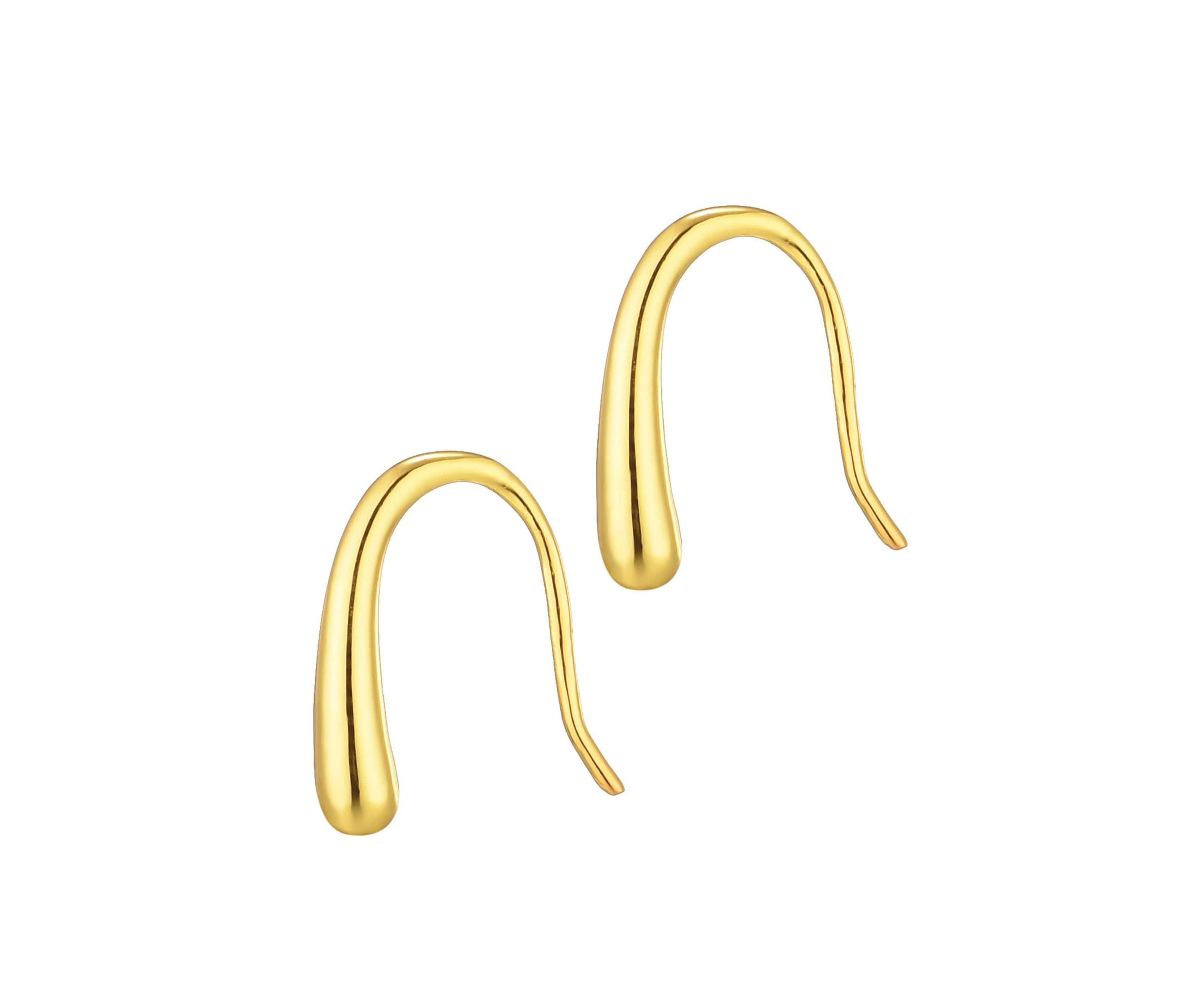 14k Gold Vermeil .925 Sterling Silver Teardrop Wire Earrings