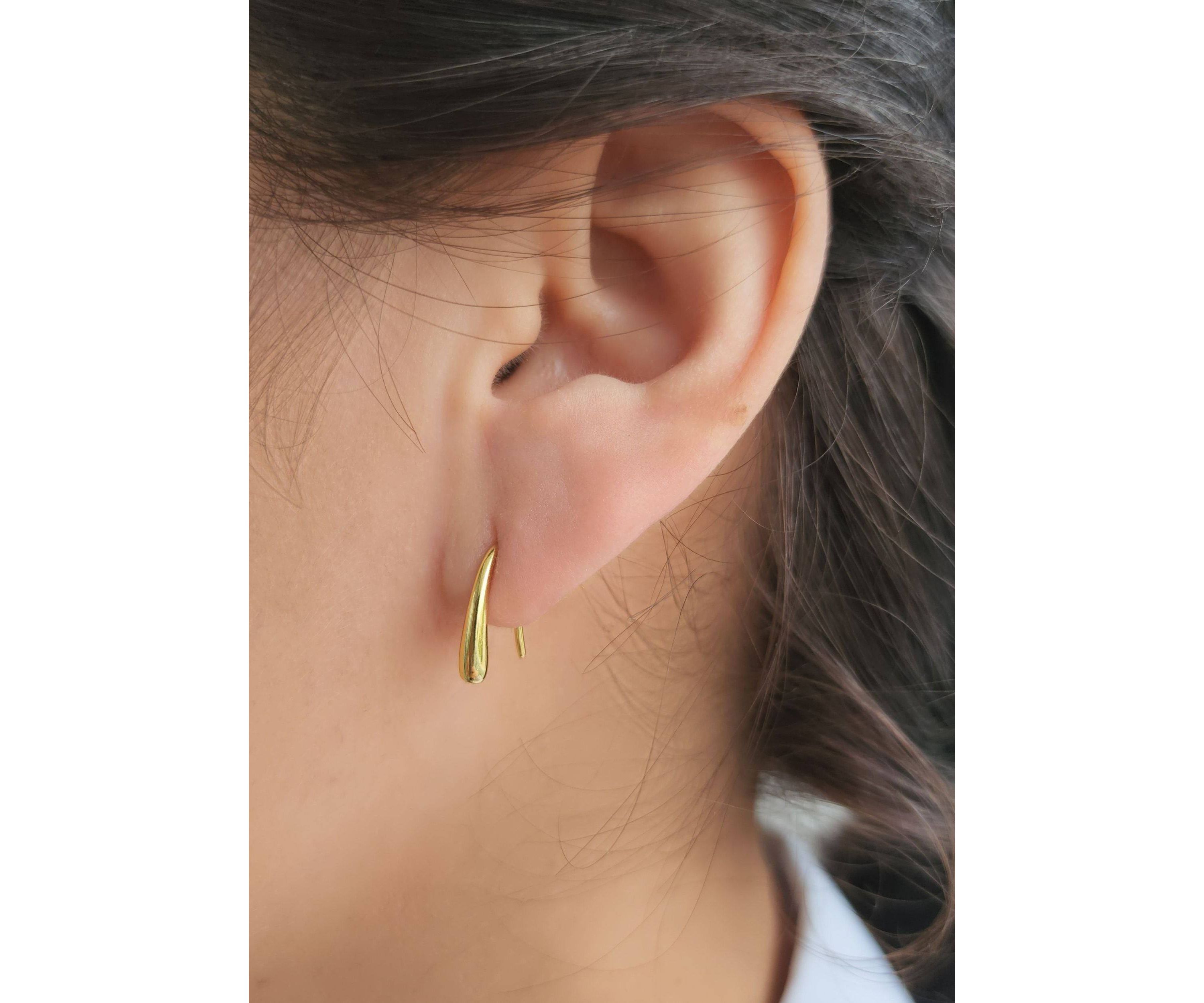 14k Gold Vermeil .925 Sterling Silver Teardrop Wire Earrings