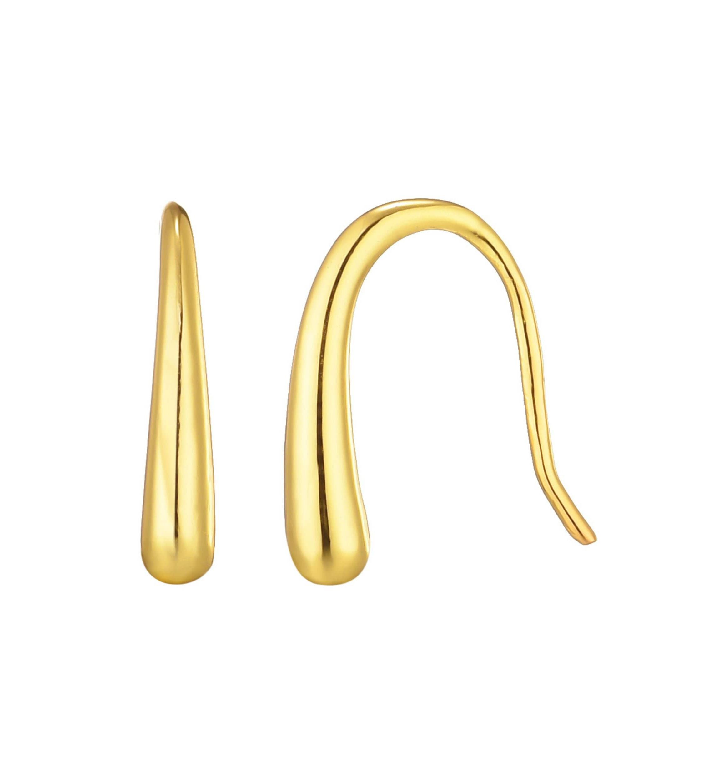 14k Gold Vermeil .925 Sterling Silver Teardrop Wire Earrings