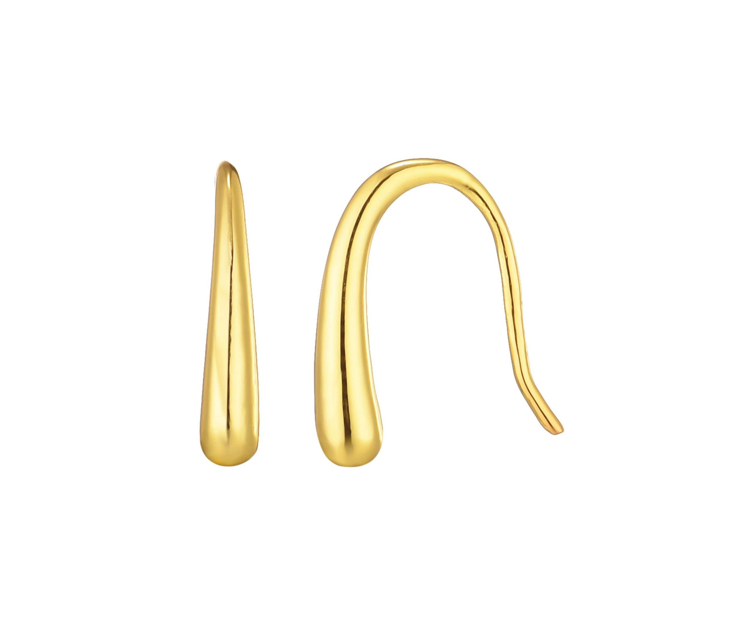 14k Gold Vermeil .925 Sterling Silver Teardrop Wire Earrings