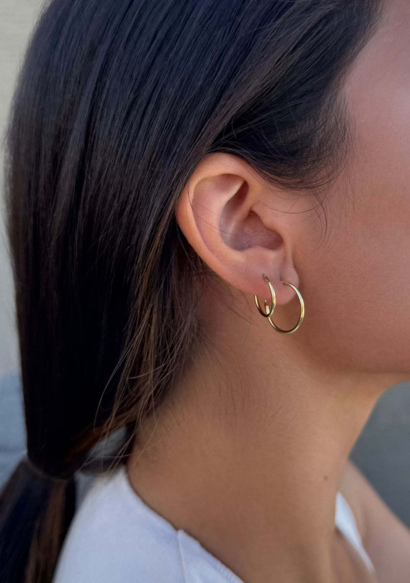 14k Gold Vermeil .925 Sterling Silver Set of 3 Endless Hoop Earrings