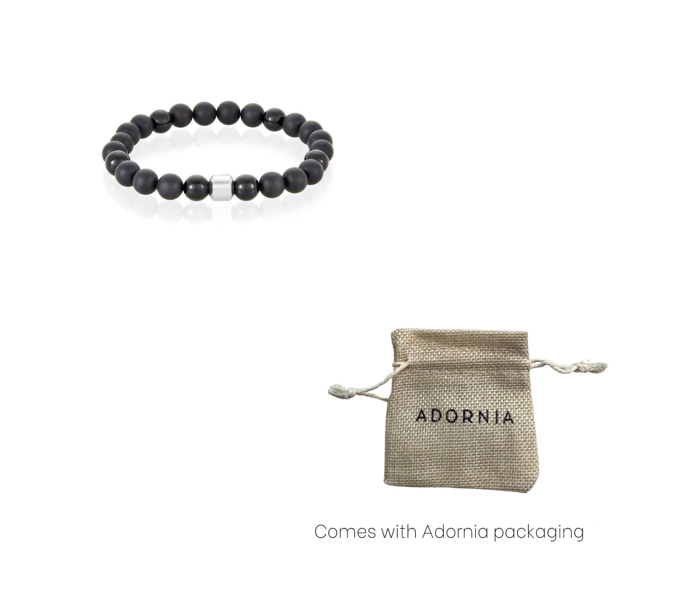 Mens Tarnish Resistant Rhodium Plated 8mm Ball Bracelet