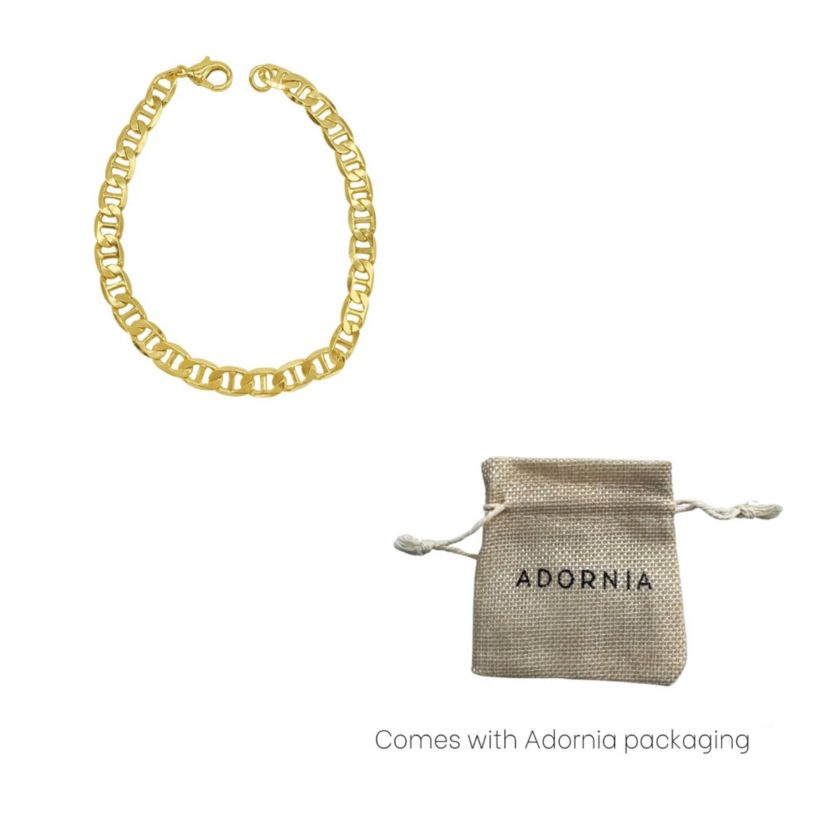 Mens Tarnish Resistant 14k Gold Plated 9 7mm Mariner Chain Bracelet
