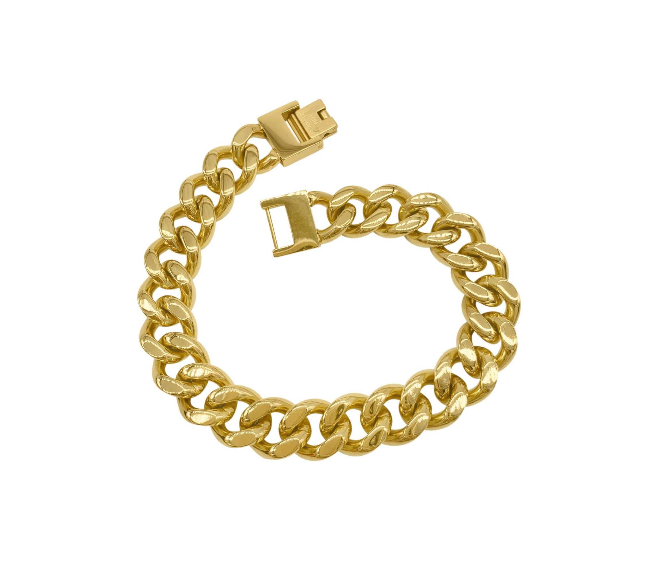 Mens Tarnish Resistant 14k Gold Plated Extra Thick Cuban Chain