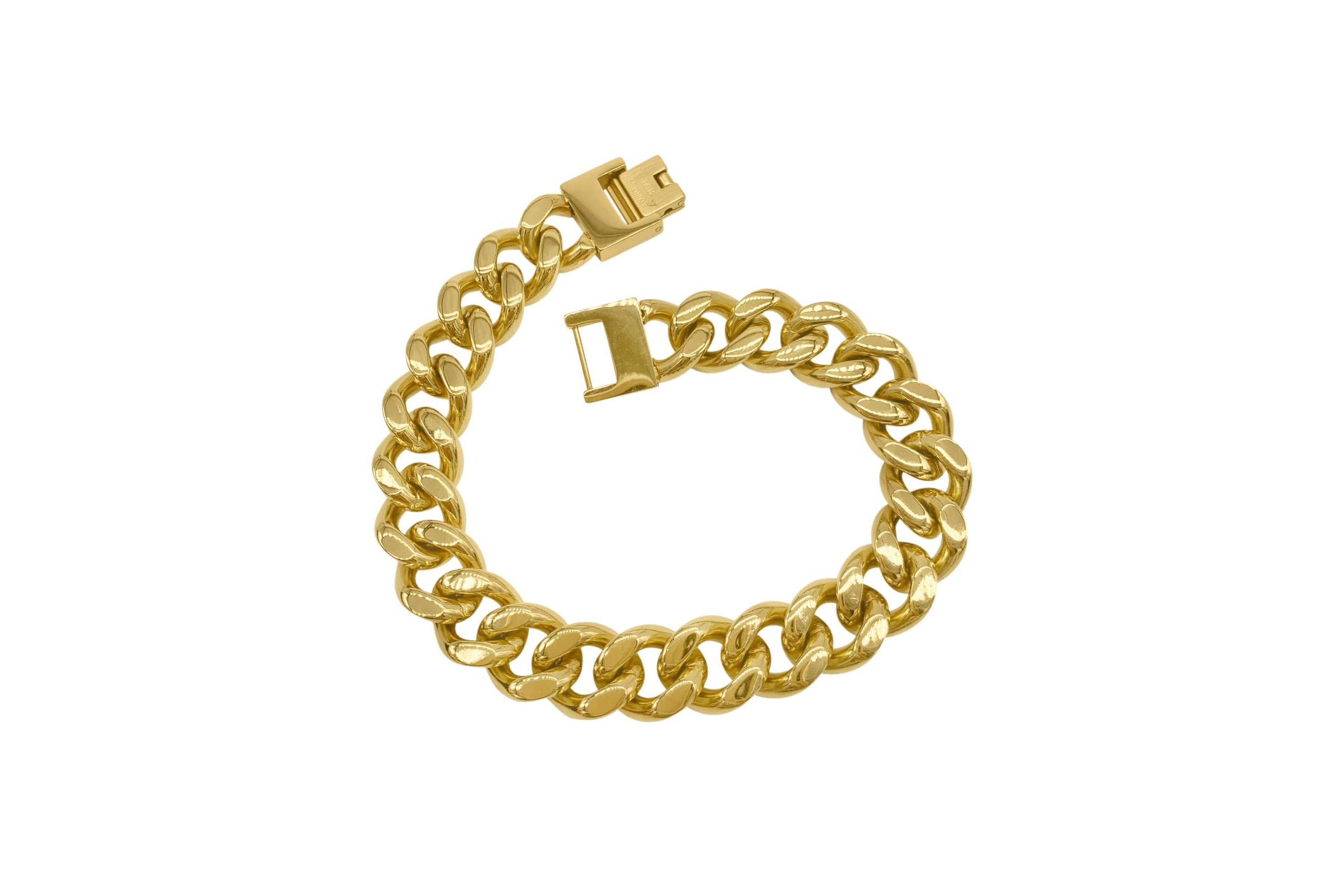 Mens Tarnish Resistant 14k Gold Plated Extra Thick Cuban Chain