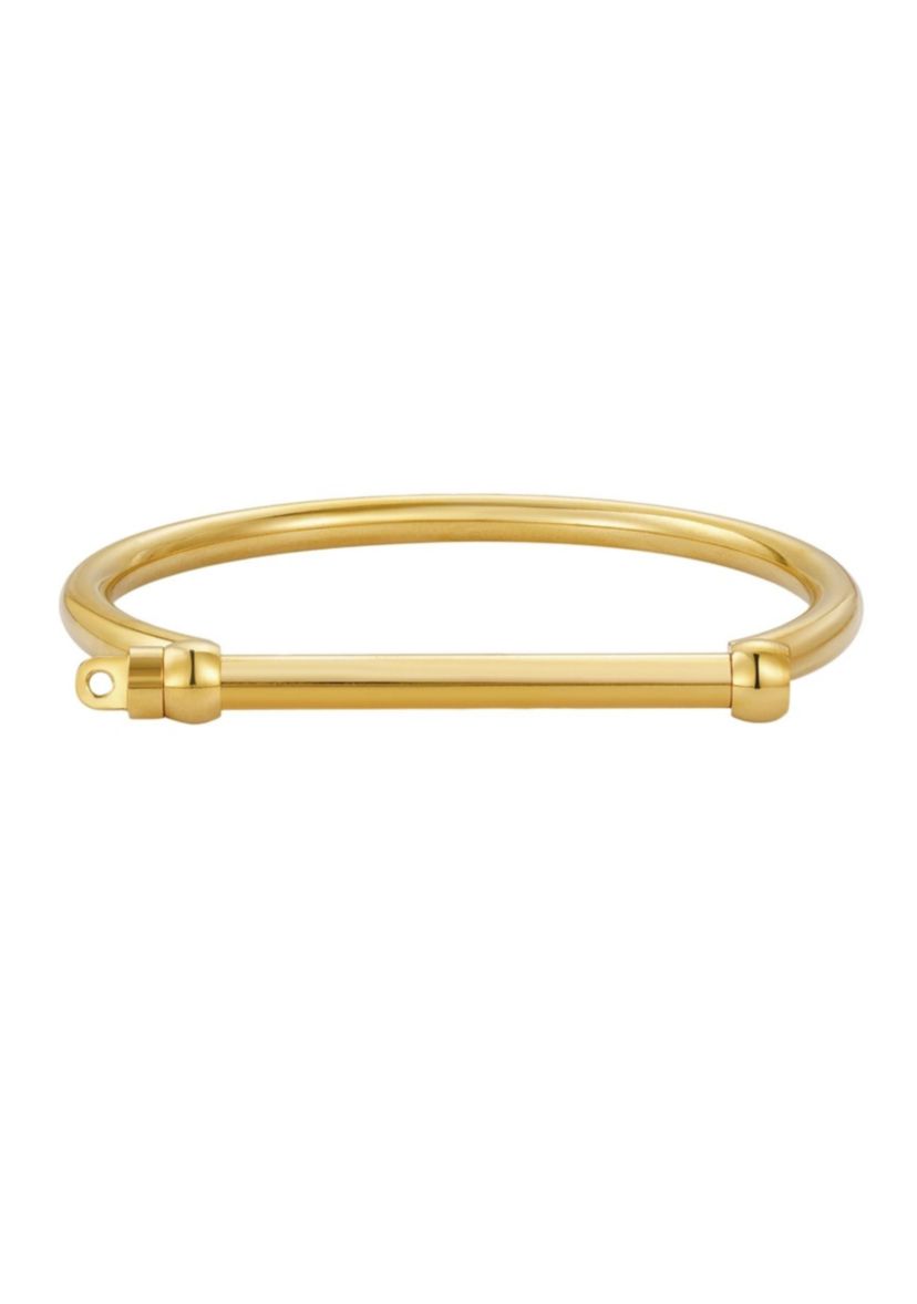 Tarnish Resistant 14k Gold Mens Screw Cuff
