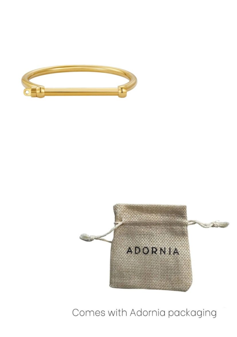 Tarnish Resistant 14k Gold Mens Screw Cuff
