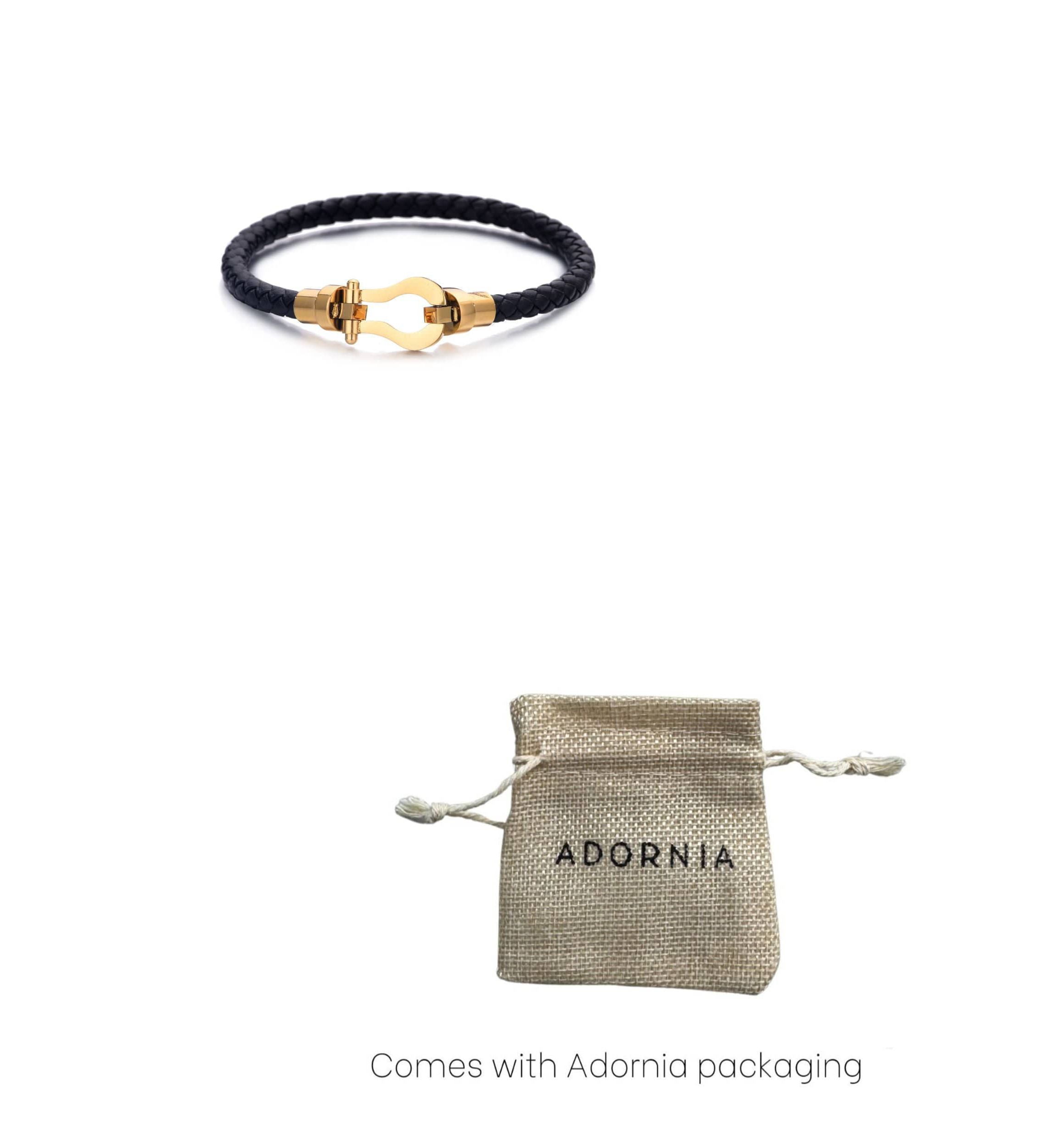 Tarnish Resistant 18k Gold Plated Magnetic Leather Bracelet