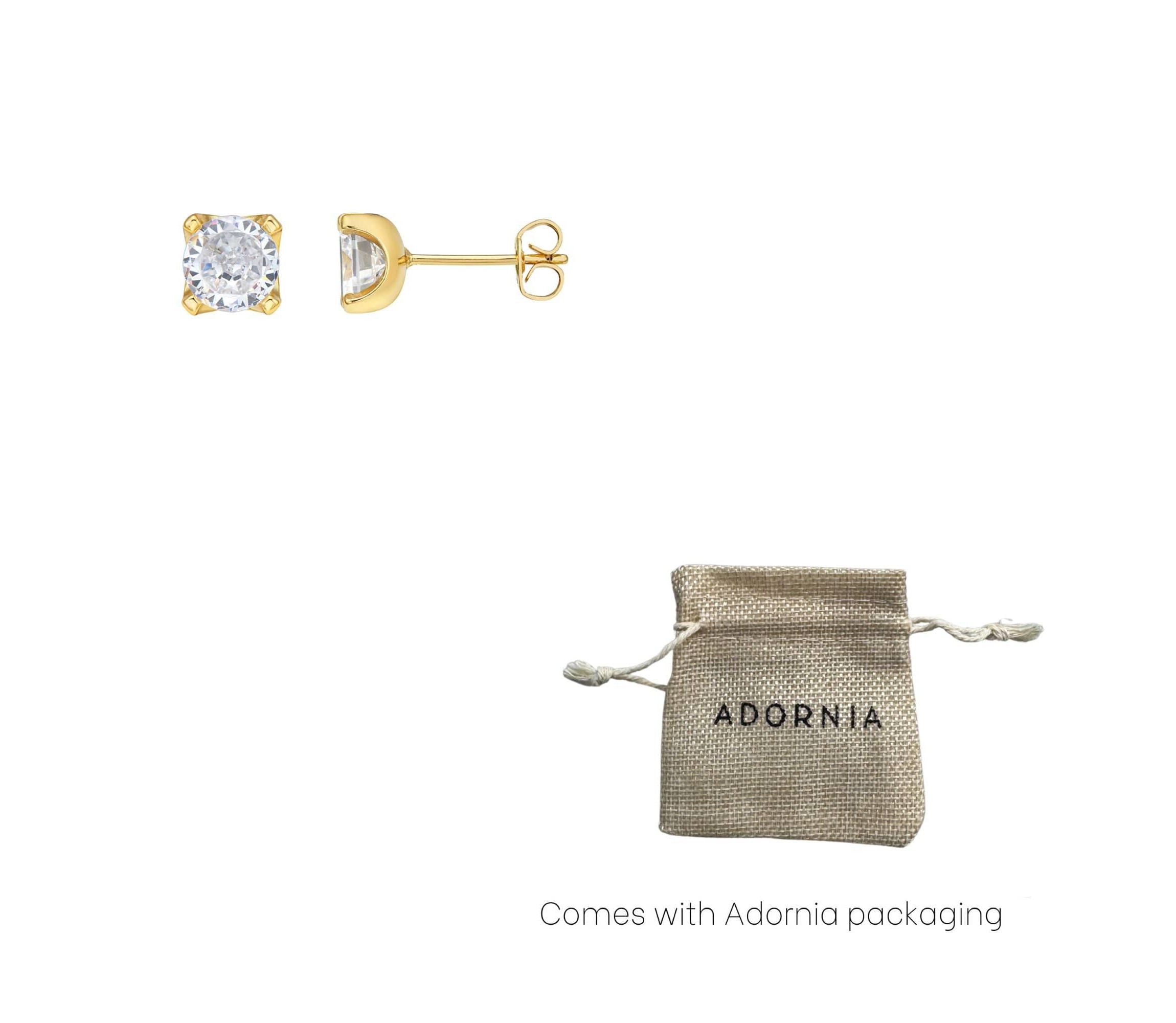 Mens 14k Gold Plated Solitaire Stud Earrings