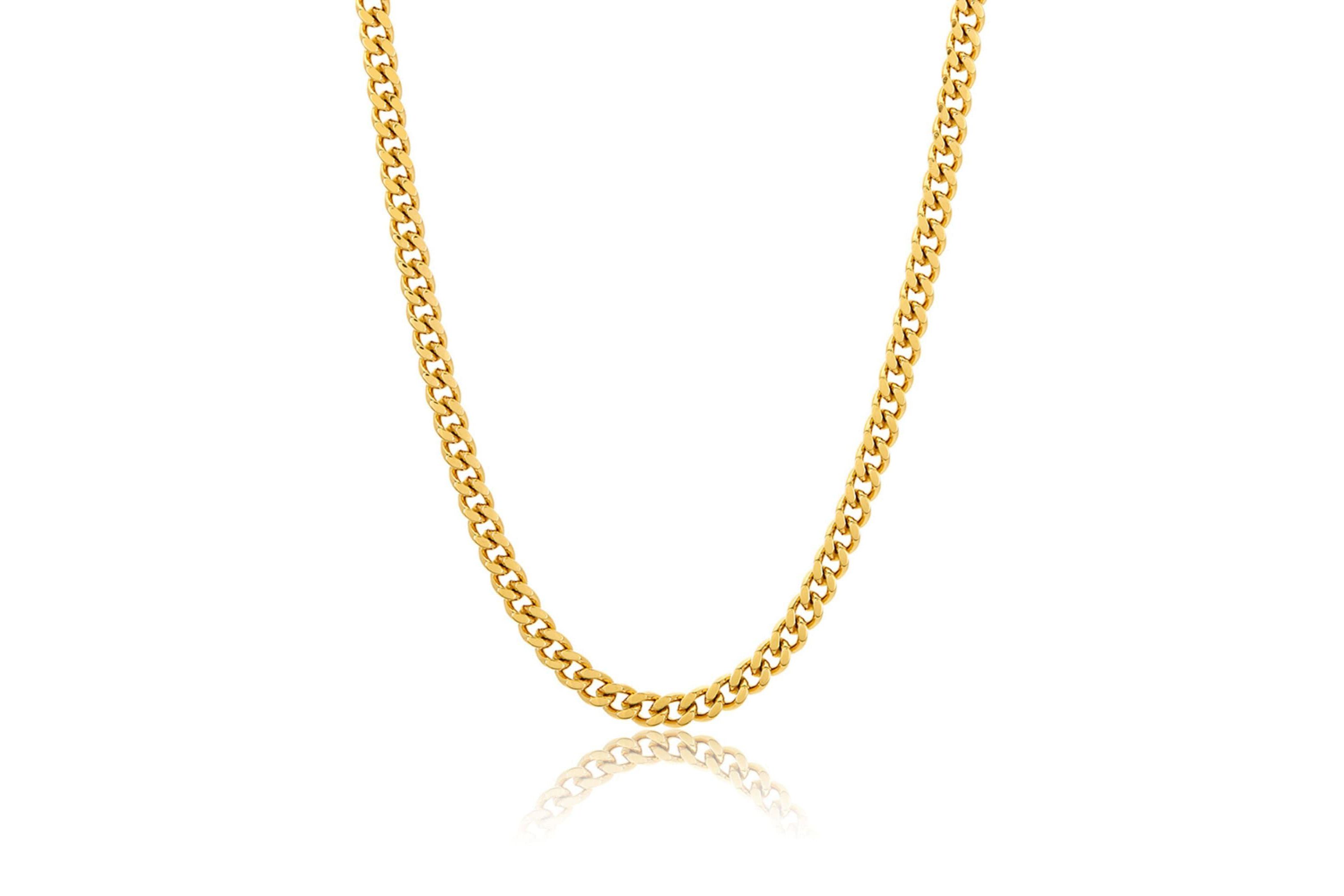 Mens Tarnish Resistant 14k Gold Plated 24 5mm Cuban Curb Chain