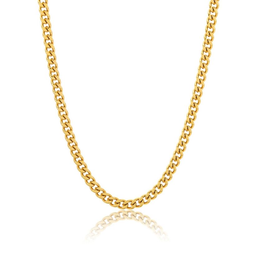 Mens Tarnish Resistant 14k Gold Plated 24 5mm Cuban Curb Chain