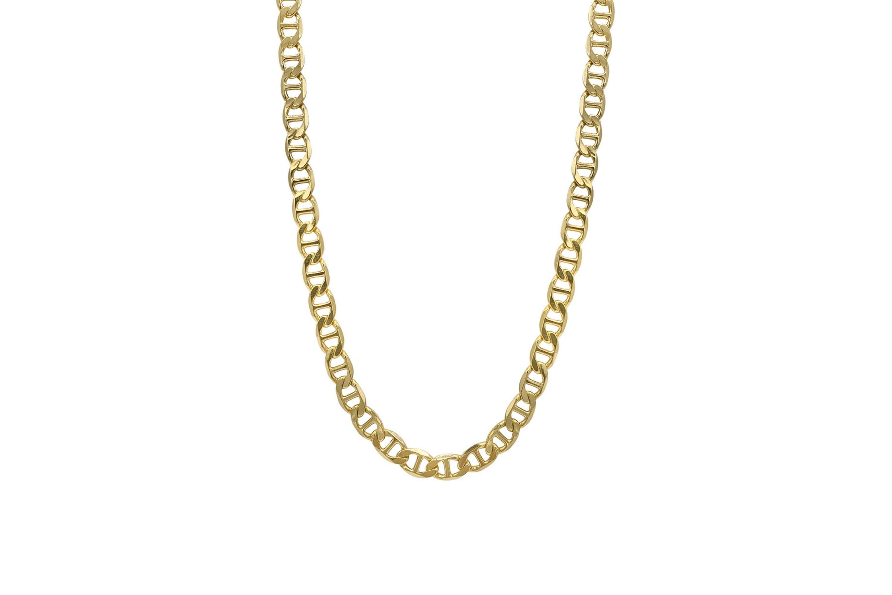 Mens Tarnish Resistant 14k Gold Plated 24 6mm Mariner Chain Necklace