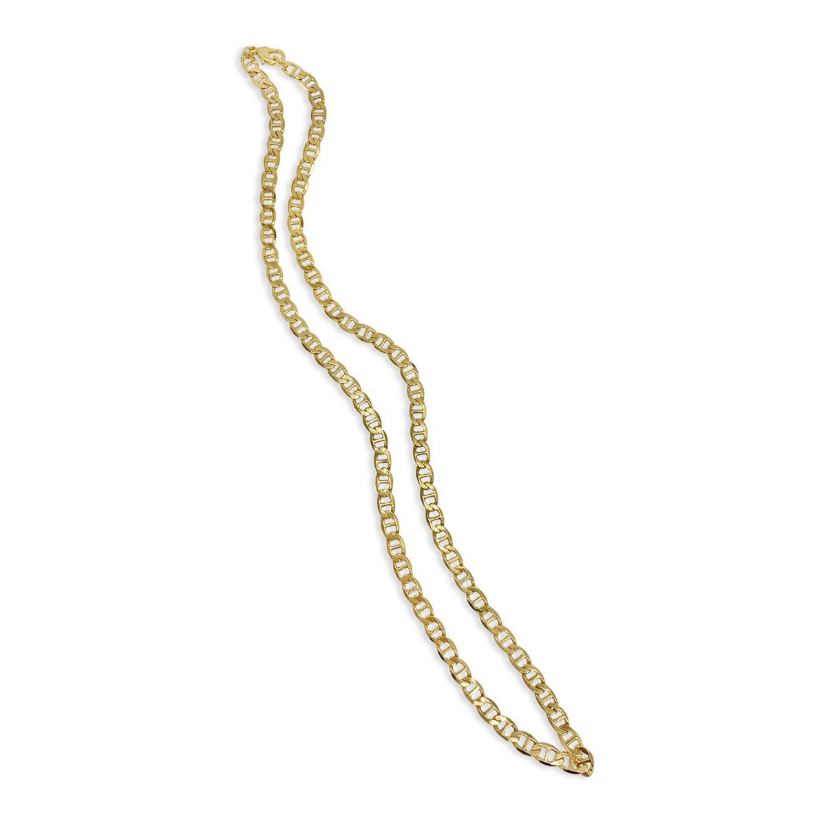 Mens Tarnish Resistant 14k Gold Plated 24 6mm Mariner Chain Necklace