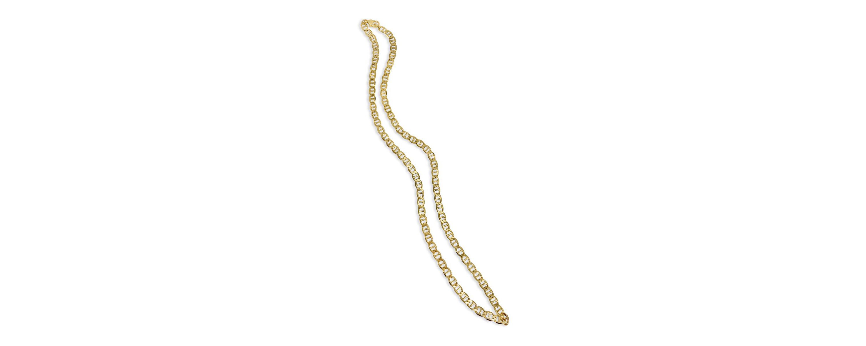 Mens Tarnish Resistant 14k Gold Plated 24 6mm Mariner Chain Necklace