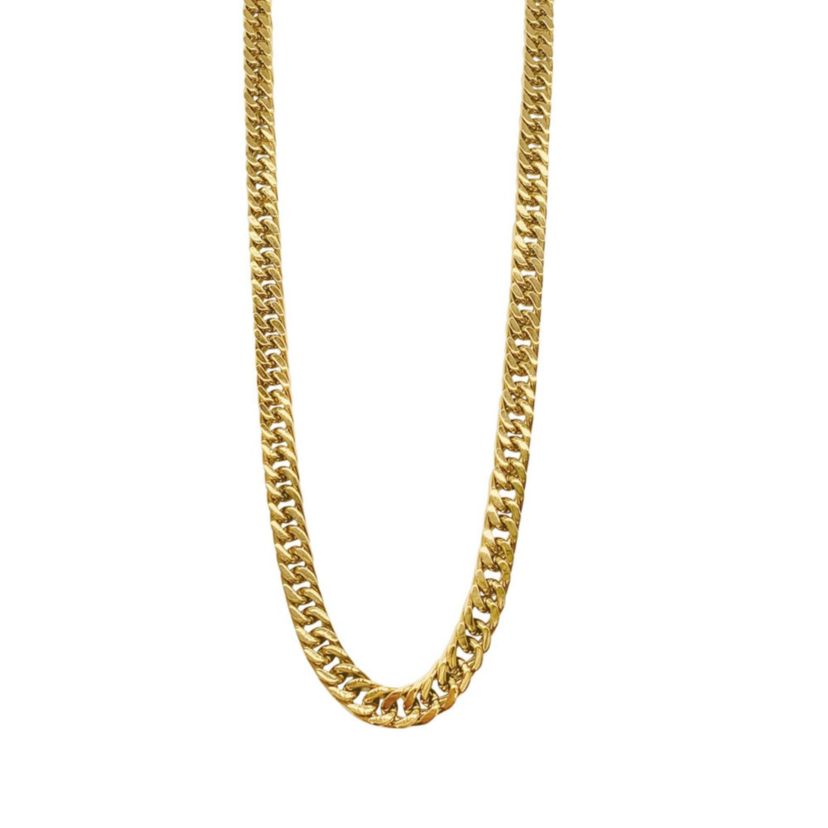 Mens Tarnish Resistant 14k Gold Plated Extra Thick 9mm Cuban Chain
