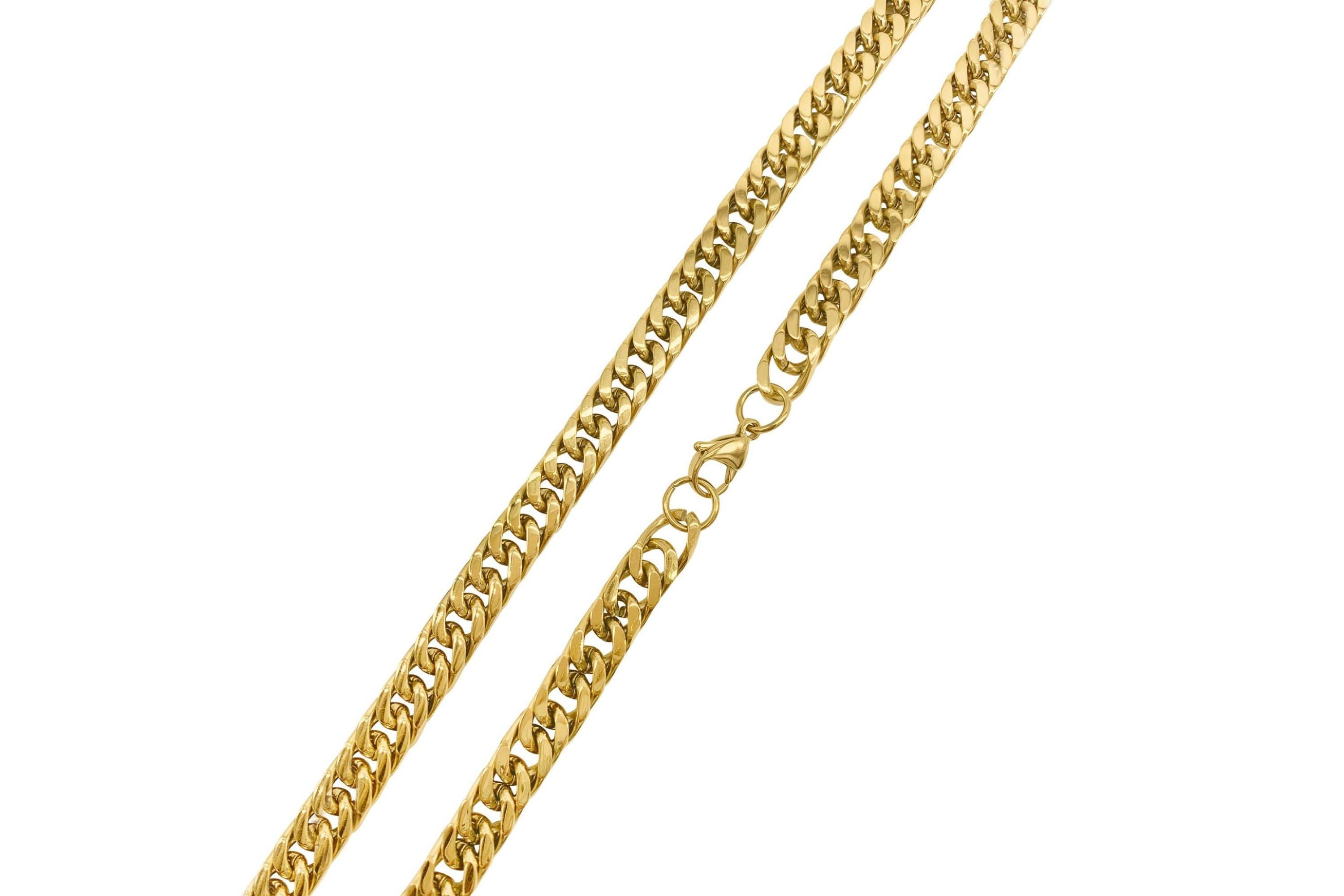 Mens Tarnish Resistant 14k Gold Plated Extra Thick 9mm Cuban Chain