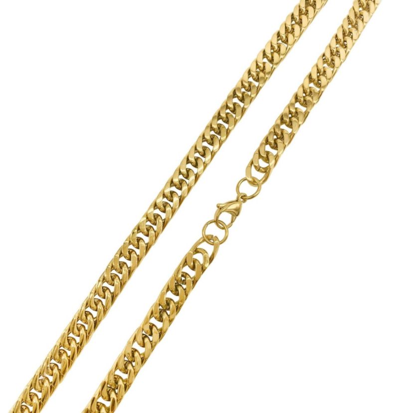 Mens Tarnish Resistant 14k Gold Plated Extra Thick 9mm Cuban Chain