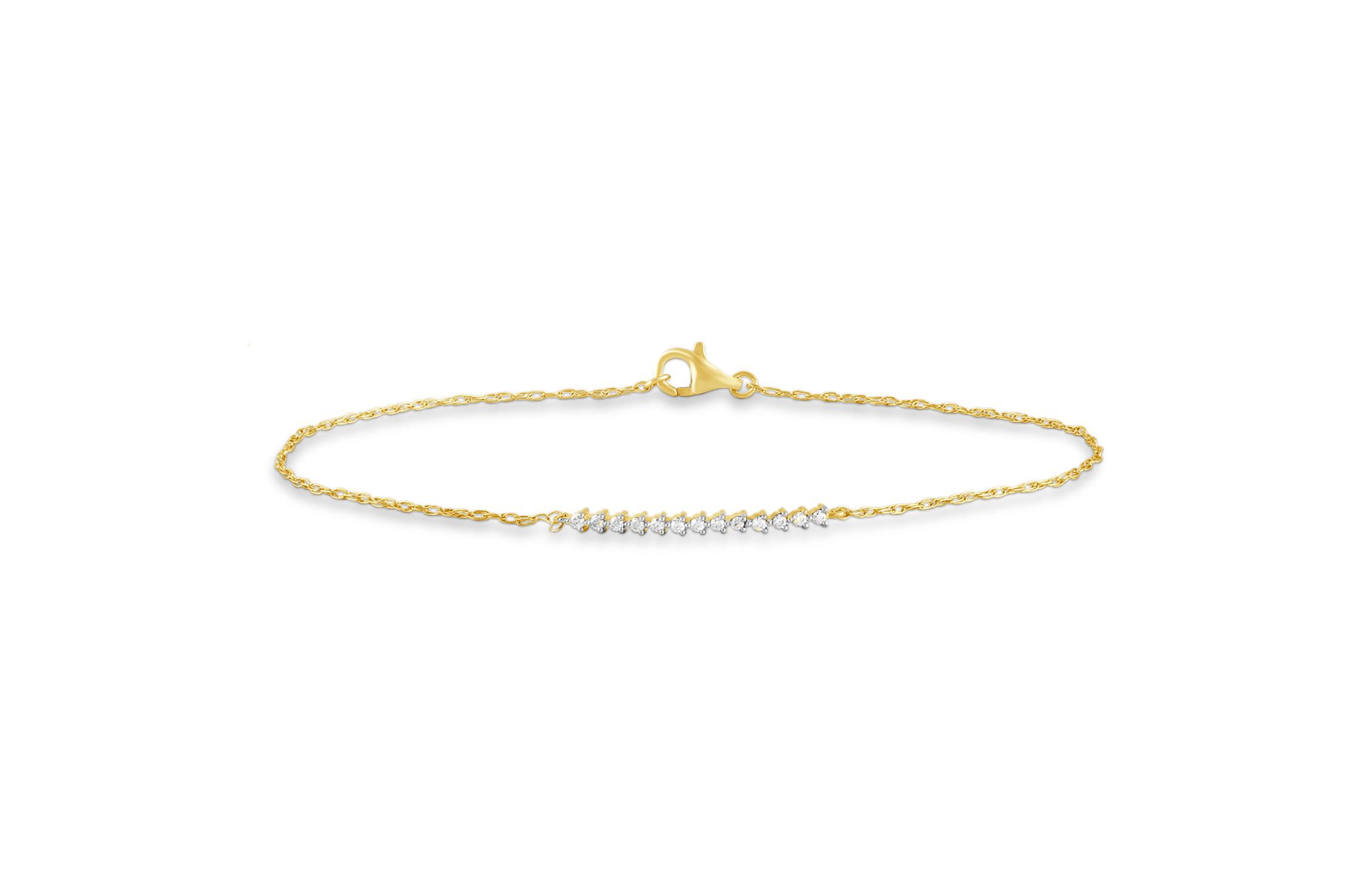 Womens Diamond Rope Bar Bracelet