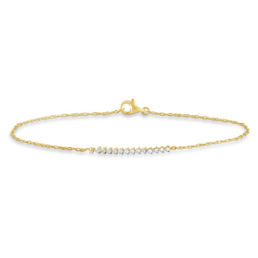 Womens Diamond Rope Bar Bracelet