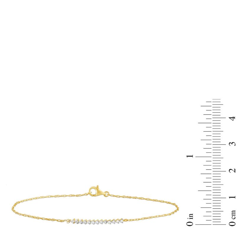 Womens Diamond Rope Bar Bracelet