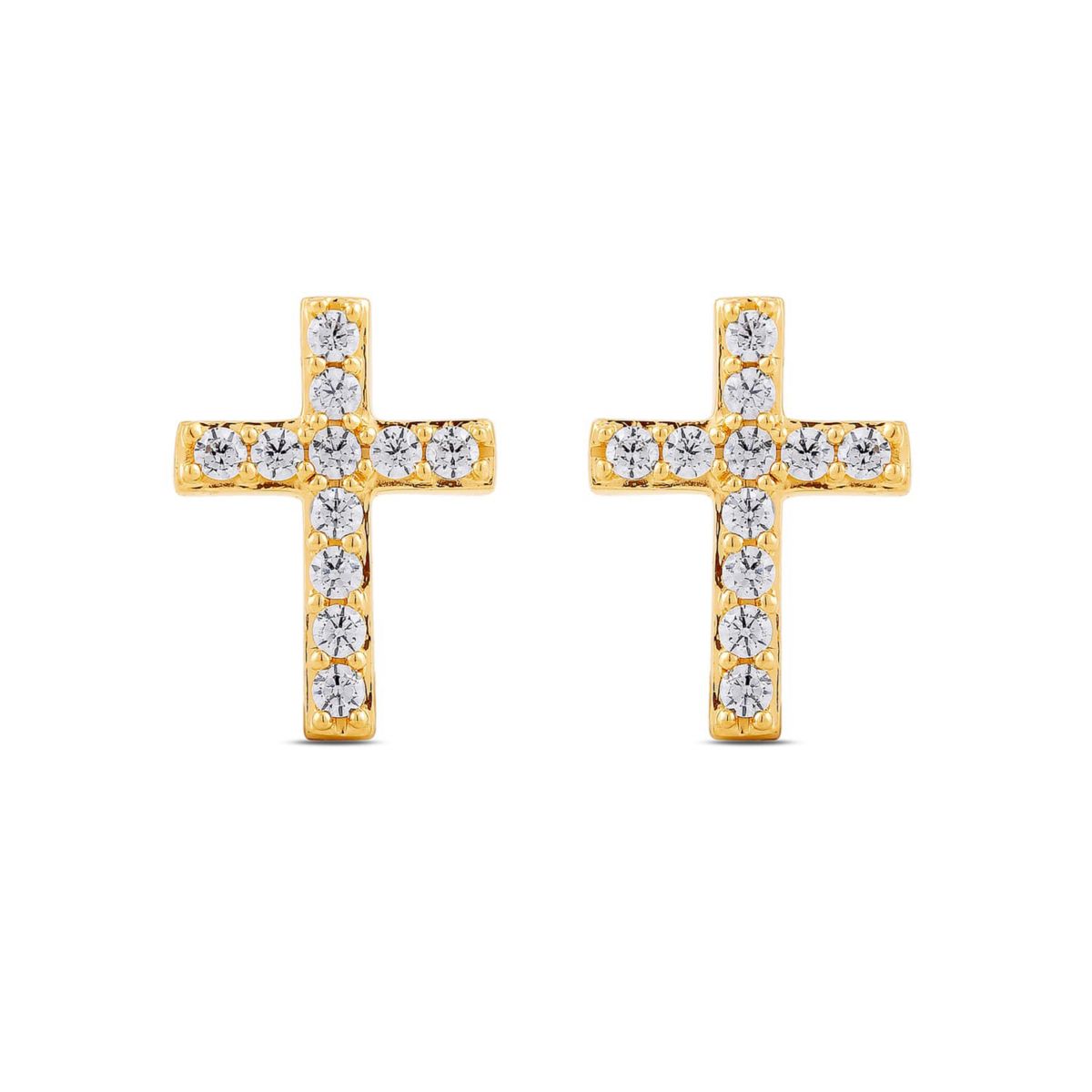 Lab Created Womens Diamond Cross Hoop Earring
