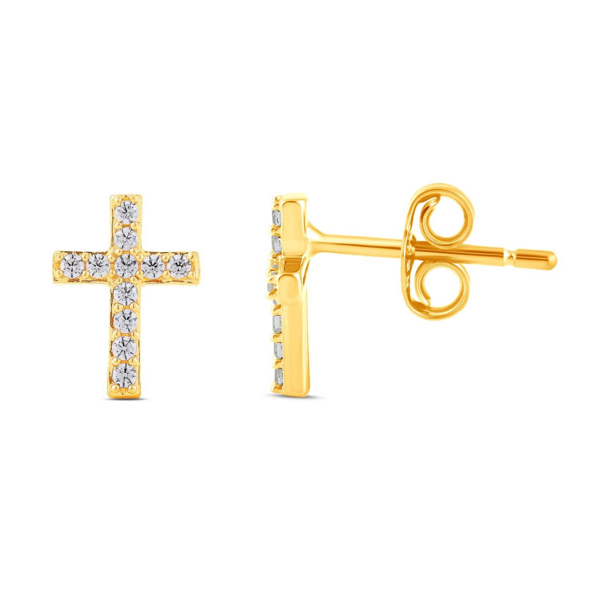 Lab Created Womens Diamond Cross Hoop Earring