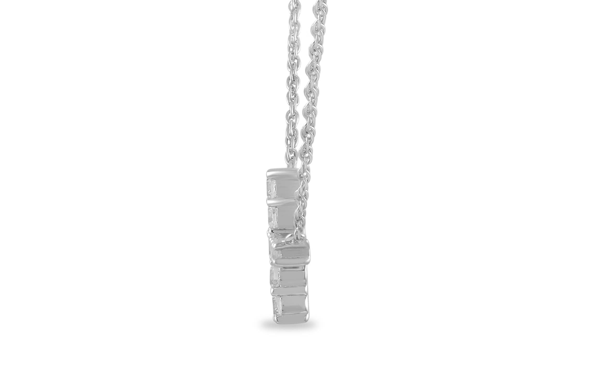 Lab Created Womens Diamond Cross Pendant