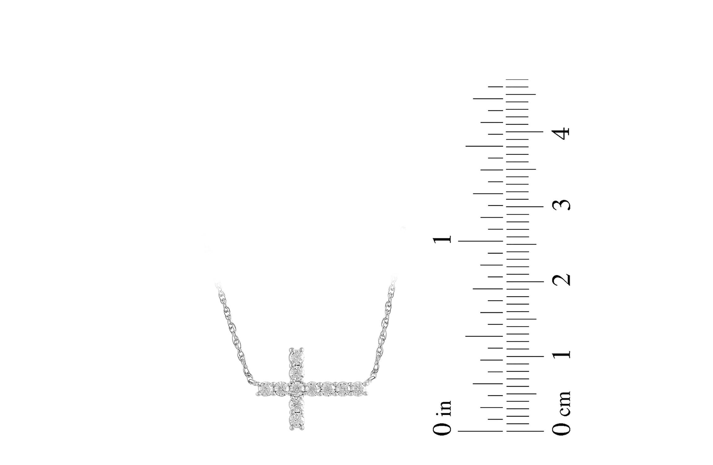 Lab Created Womens Diamond Cross Pendant