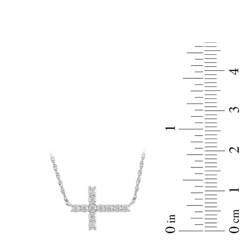 Lab Created Womens Diamond Cross Pendant