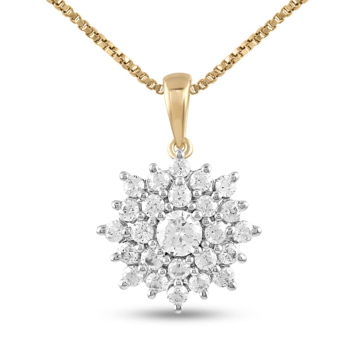 Lab Created Womens Diamond Cluster Pendant