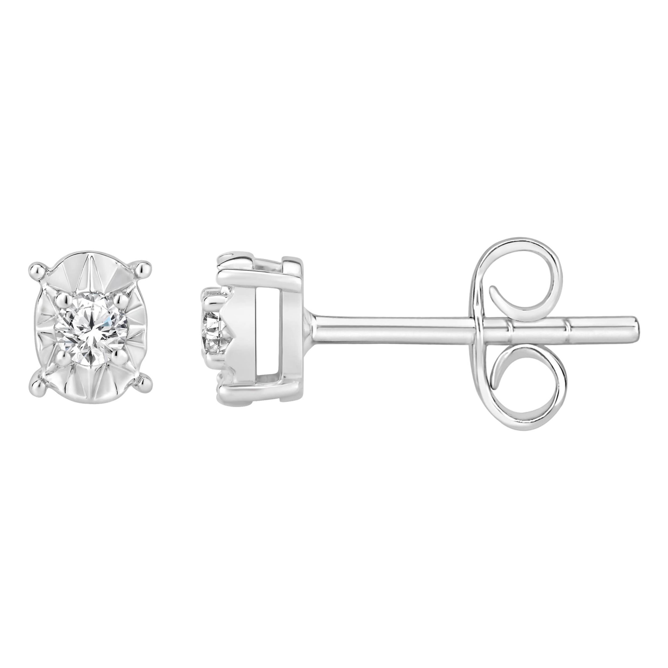 1/6 ct. tw. Diamond Solitare Earring in Silver