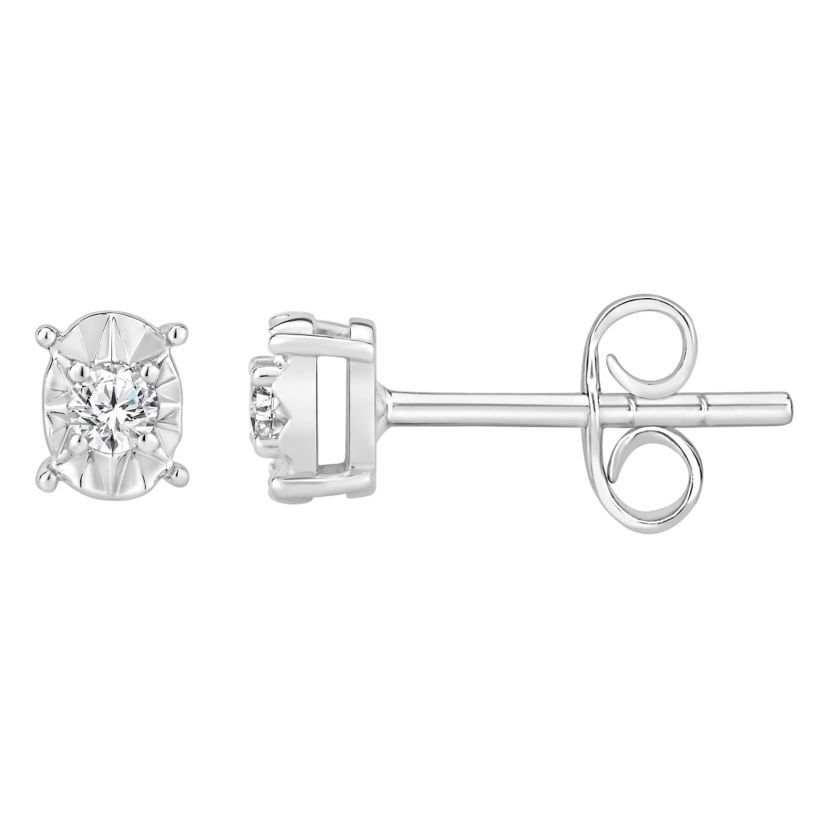 1/6 ct. tw. Diamond Solitare Earring in Silver