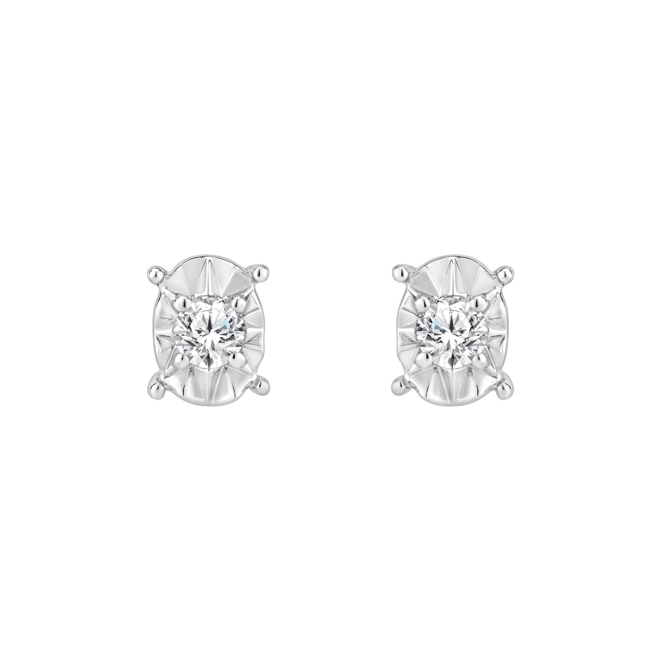 1/6 ct. tw. Diamond Solitare Earring in Silver