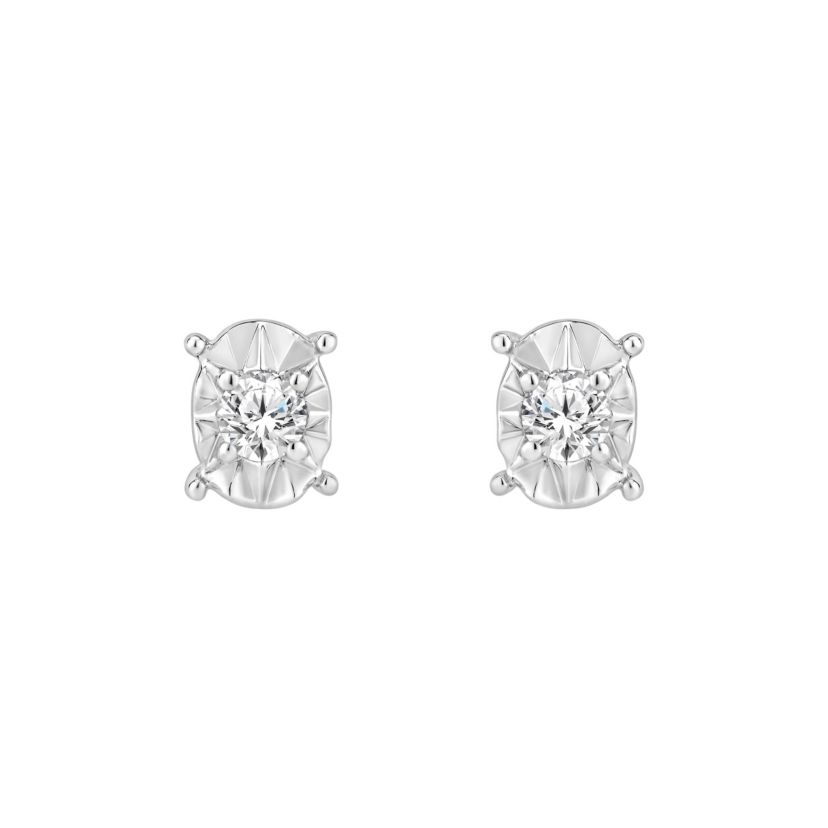 1/6 ct. tw. Diamond Solitare Earring in Silver