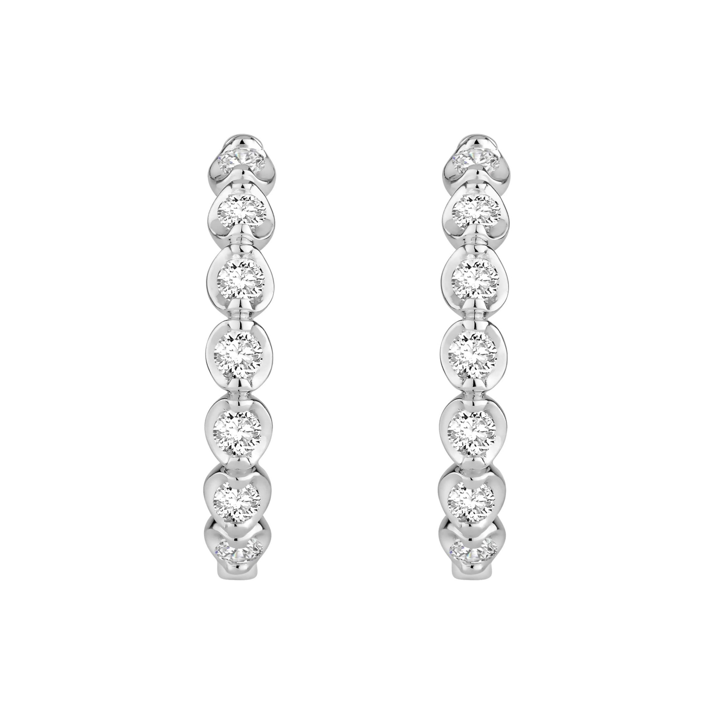 1/2 ct. tw. Diamond Hoop Earring in 18K Gold