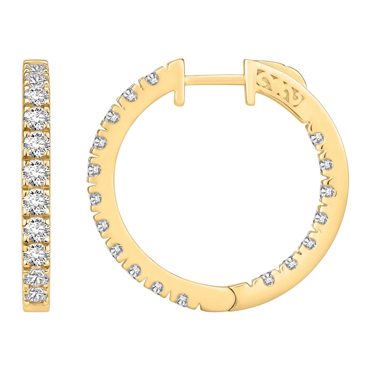 3 ct. tw. Diamond Hoop Earrings in 10K Gold