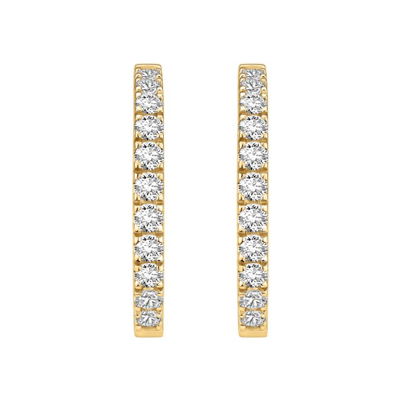 3 ct. tw. Diamond Hoop Earrings in 10K Gold