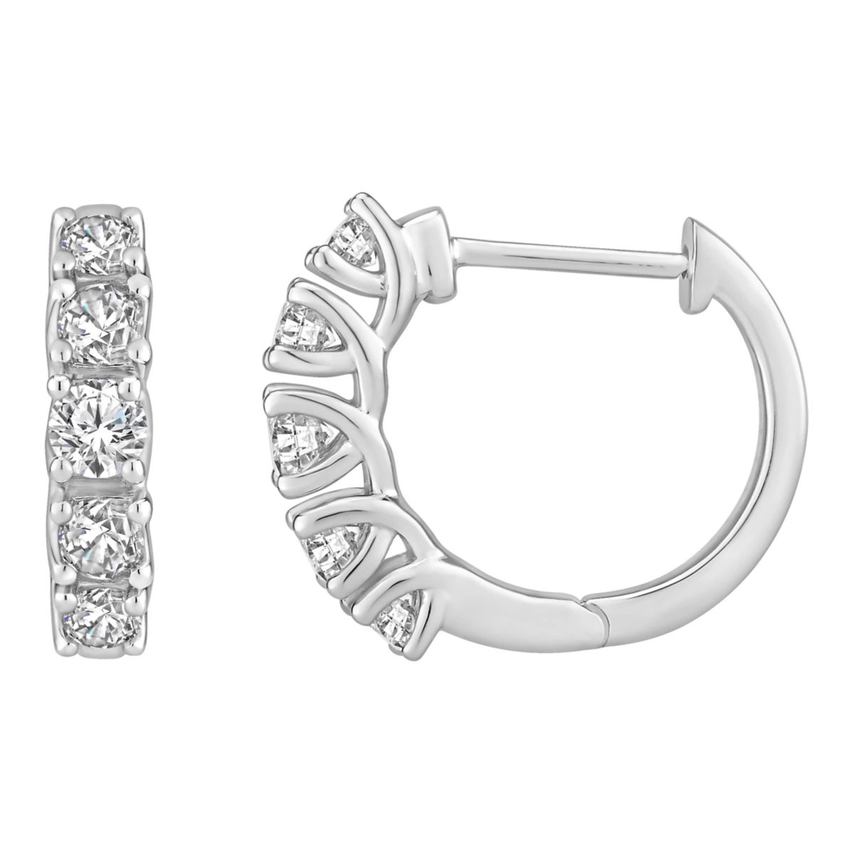 1 ct. tw. Diamond Hear Desire Hoop Earring in 18K Gold
