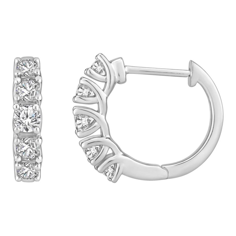 1 ct. tw. Diamond Hear Desire Hoop Earring in 18K Gold