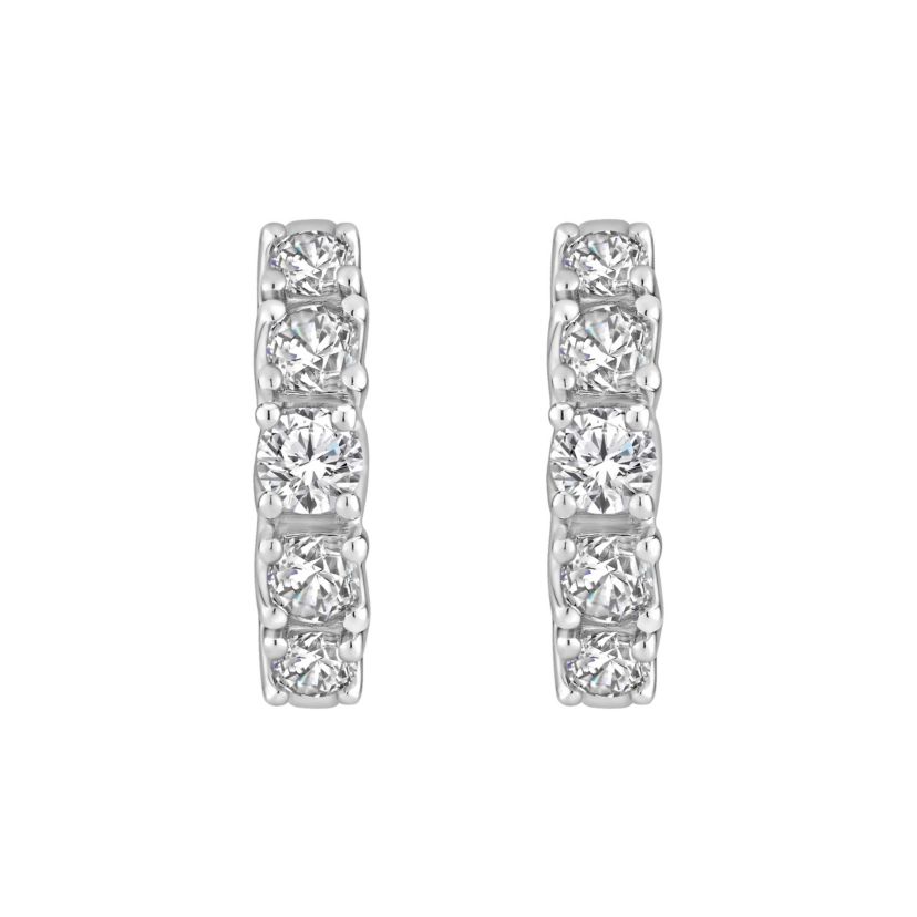 1 ct. tw. Diamond Hear Desire Hoop Earring in 18K Gold