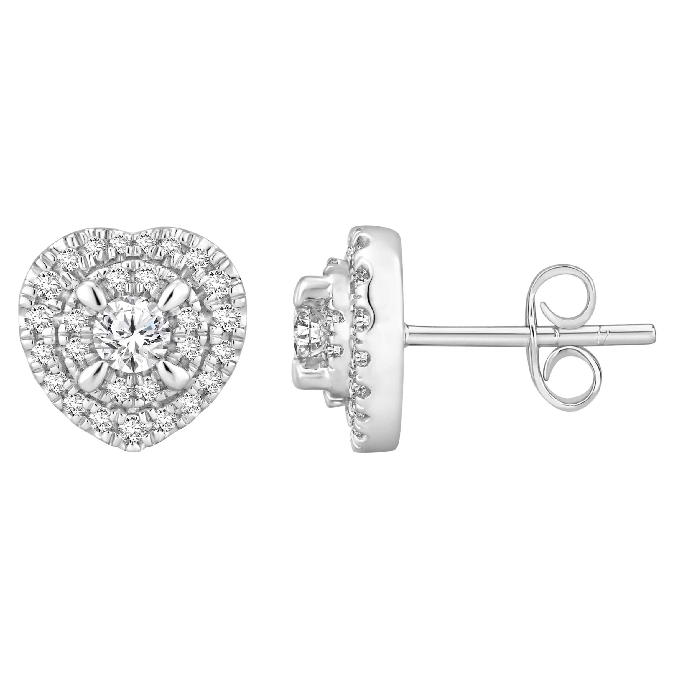 7/8 ct. tw. Diamond Heart Shape Composite Earring in 14K gold