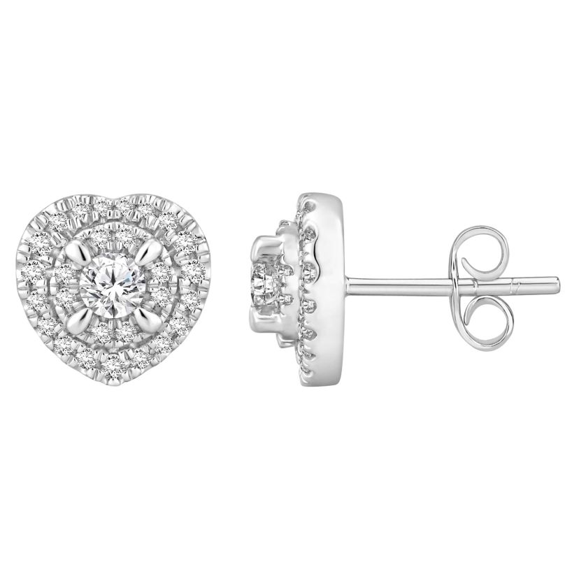 7/8 ct. tw. Diamond Heart Shape Composite Earring in 14K gold