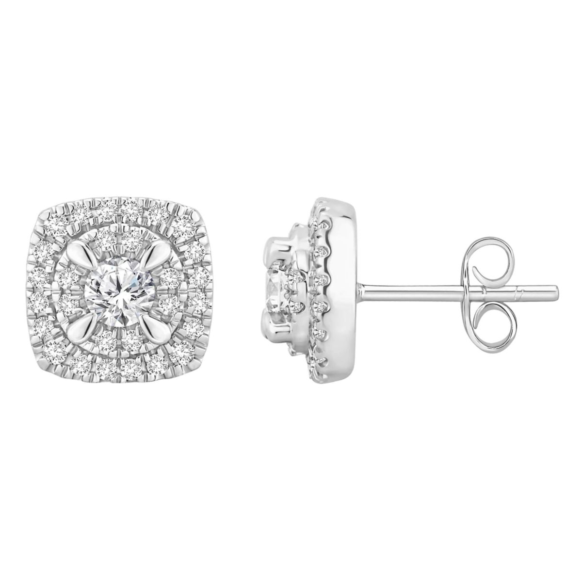 7/8 ct. tw. Diamond Cushion shape Composite Earring in 14K Gold