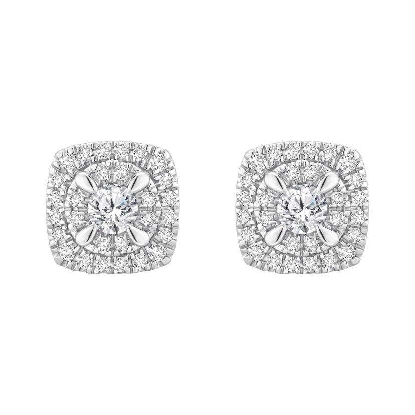 7/8 ct. tw. Diamond Cushion shape Composite Earring in 14K Gold