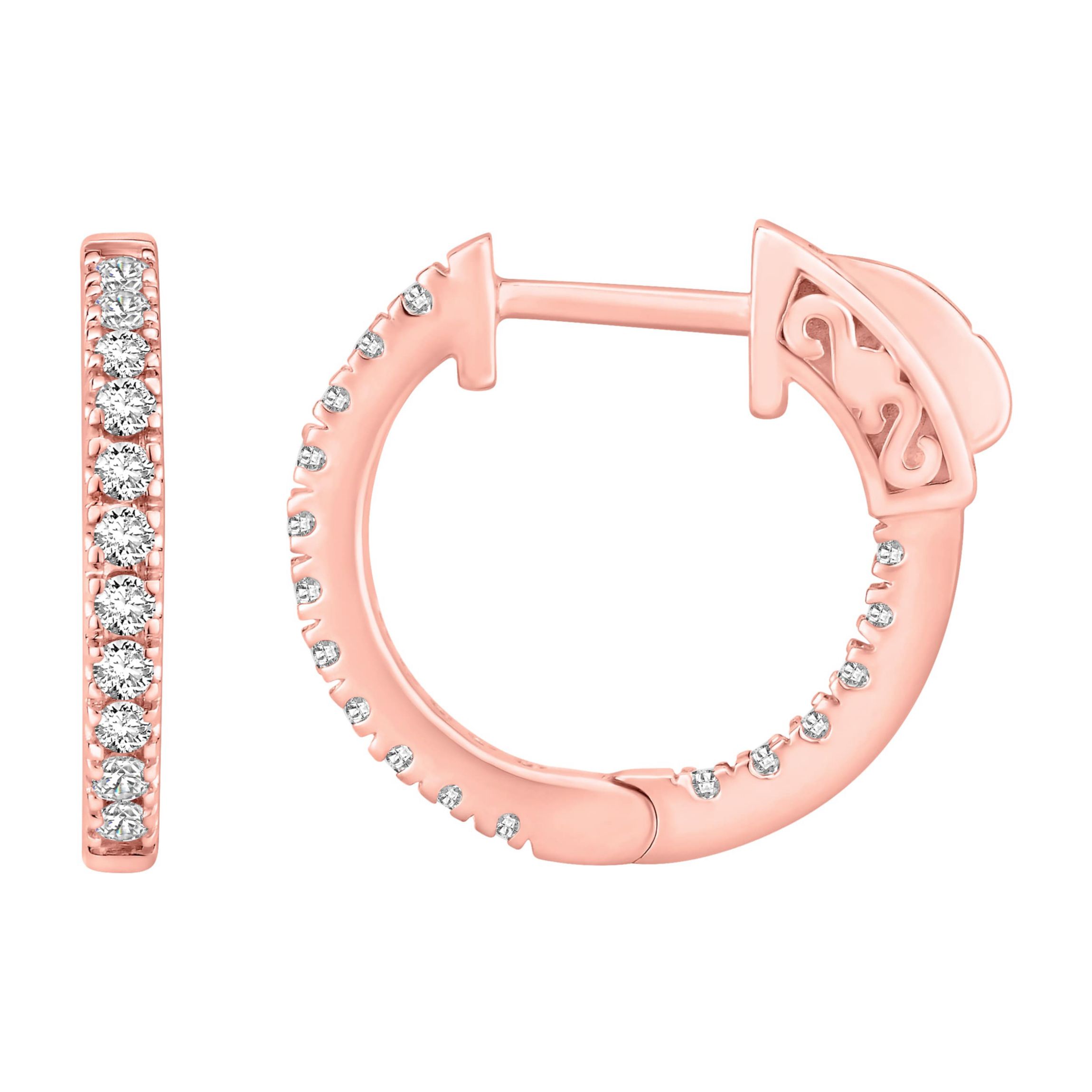 1/2 ct. tw. Diamond Hoop Earring in 10K Gold
