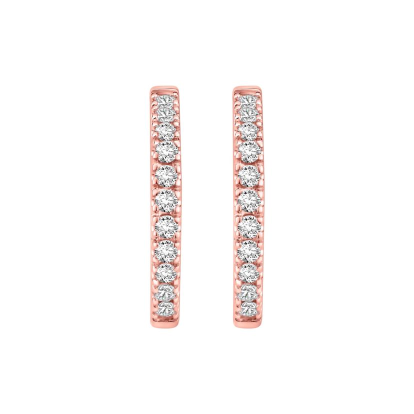 1/2 ct. tw. Diamond Hoop Earring in 10K Gold
